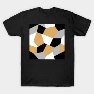 Gold, black, white and grey mosaic seamless repeat pattern image. T-Shirt